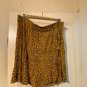 Boohoo Yellow Leopard A-Line Skirt